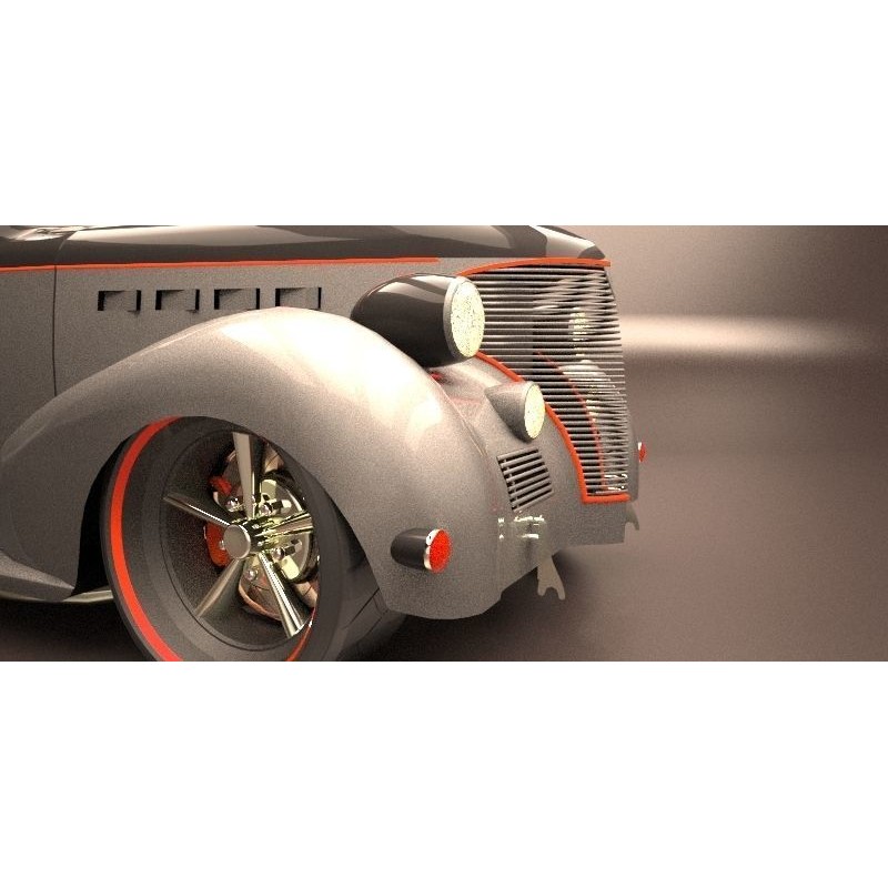 Chevrolet Master de Luxe 1939 3D Model – Modified Racing Design, FBX, OBJ - View 9