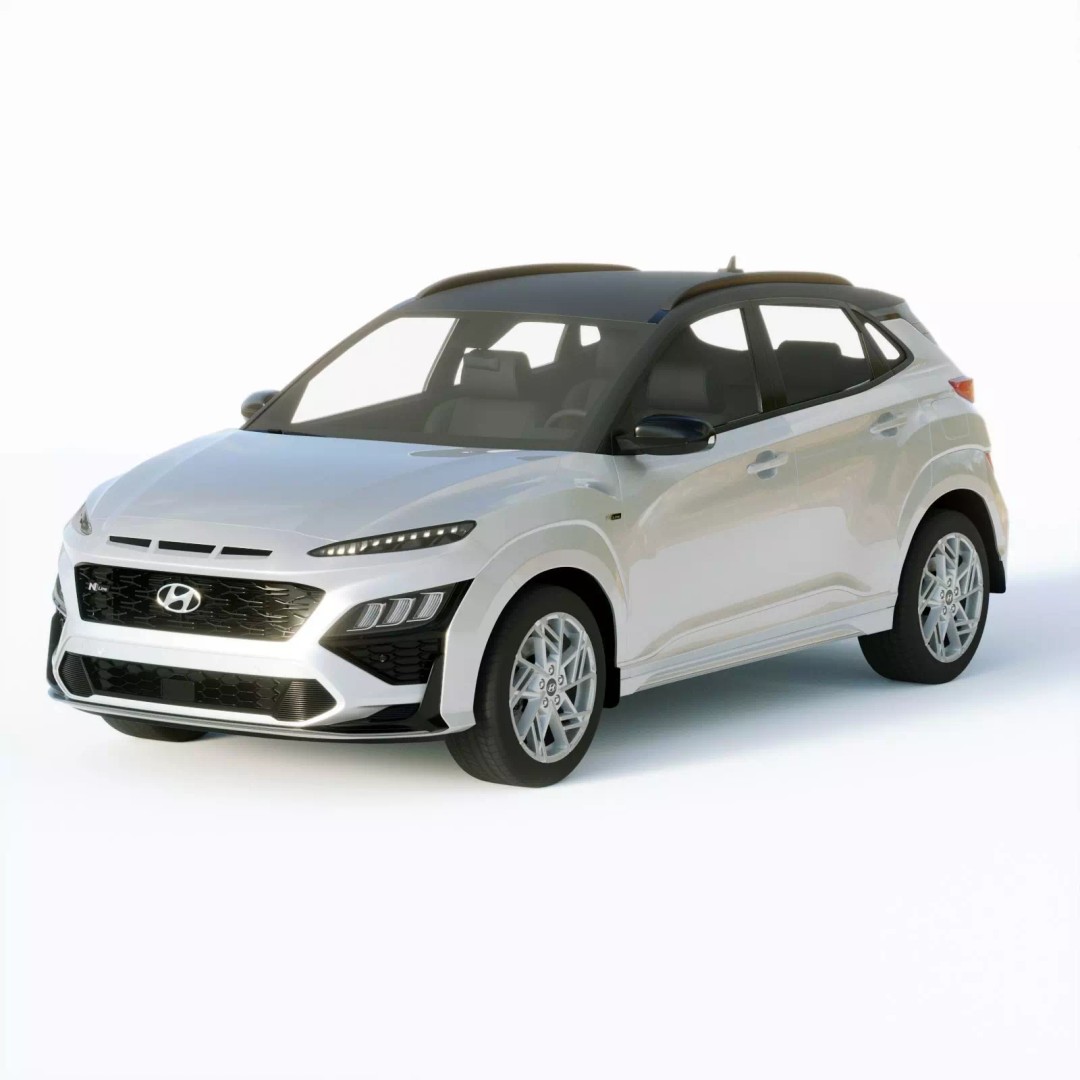 Hyundai Kona N 2021 3D Model – High Poly Game-Ready Asset, FBX, Blender - View 2