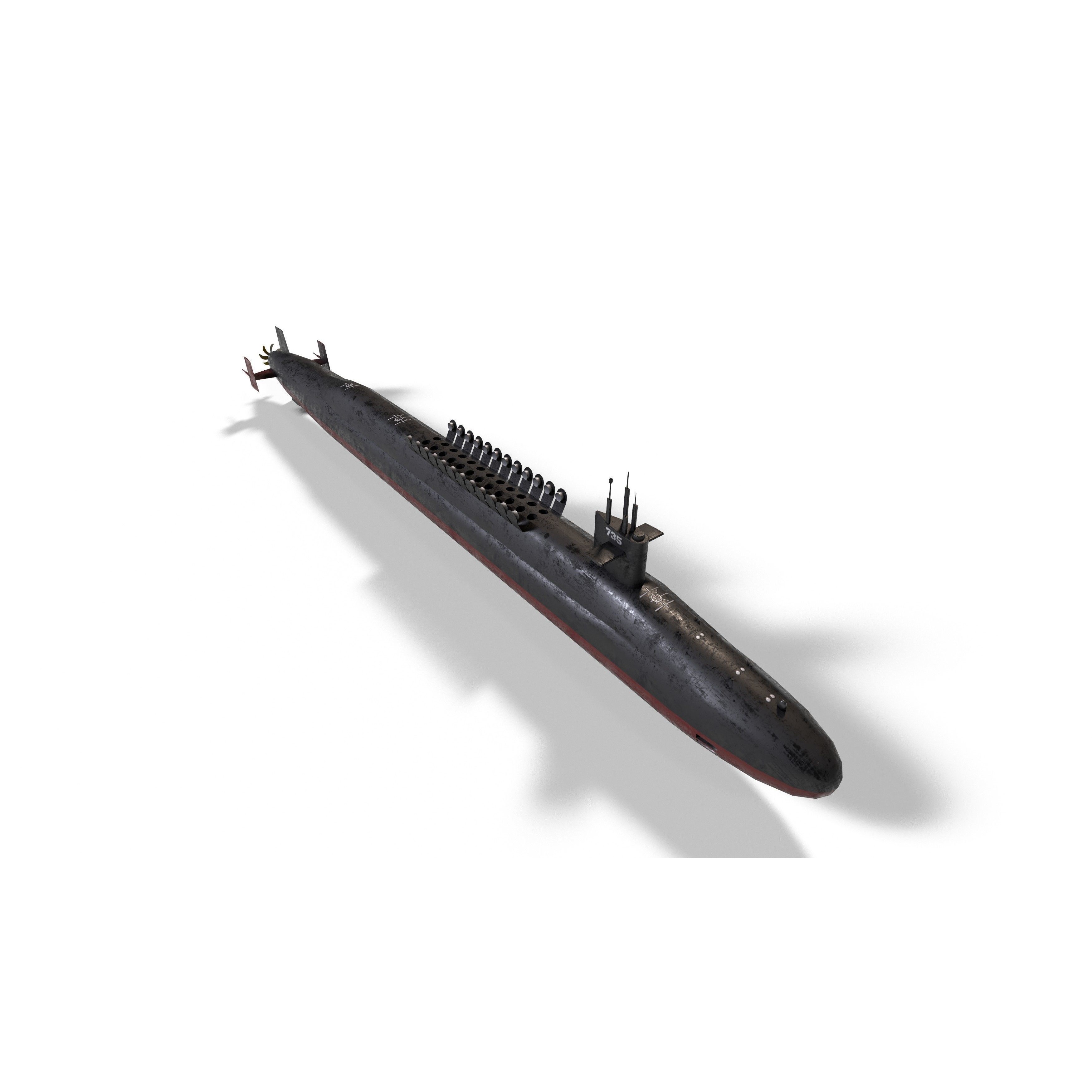 Ohio Class Submarine - Low-Poly Game-Ready 3D Model