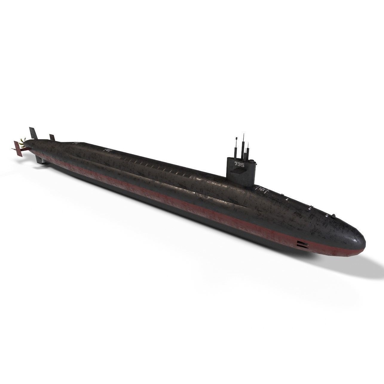Ohio Class Submarine - Low-Poly Game-Ready 3D Model - View 10