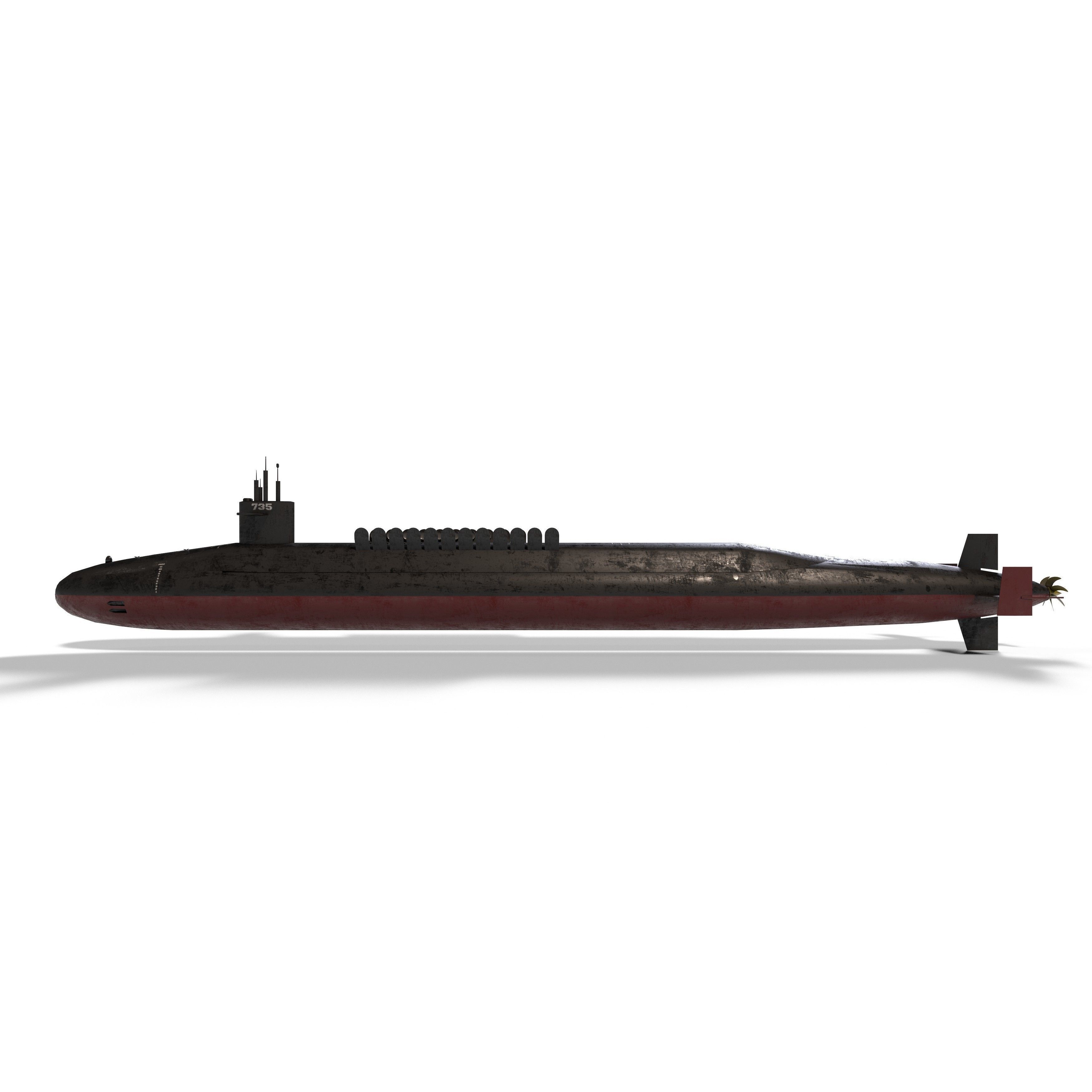 Ohio Class Submarine - Low-Poly Game-Ready 3D Model - View 19
