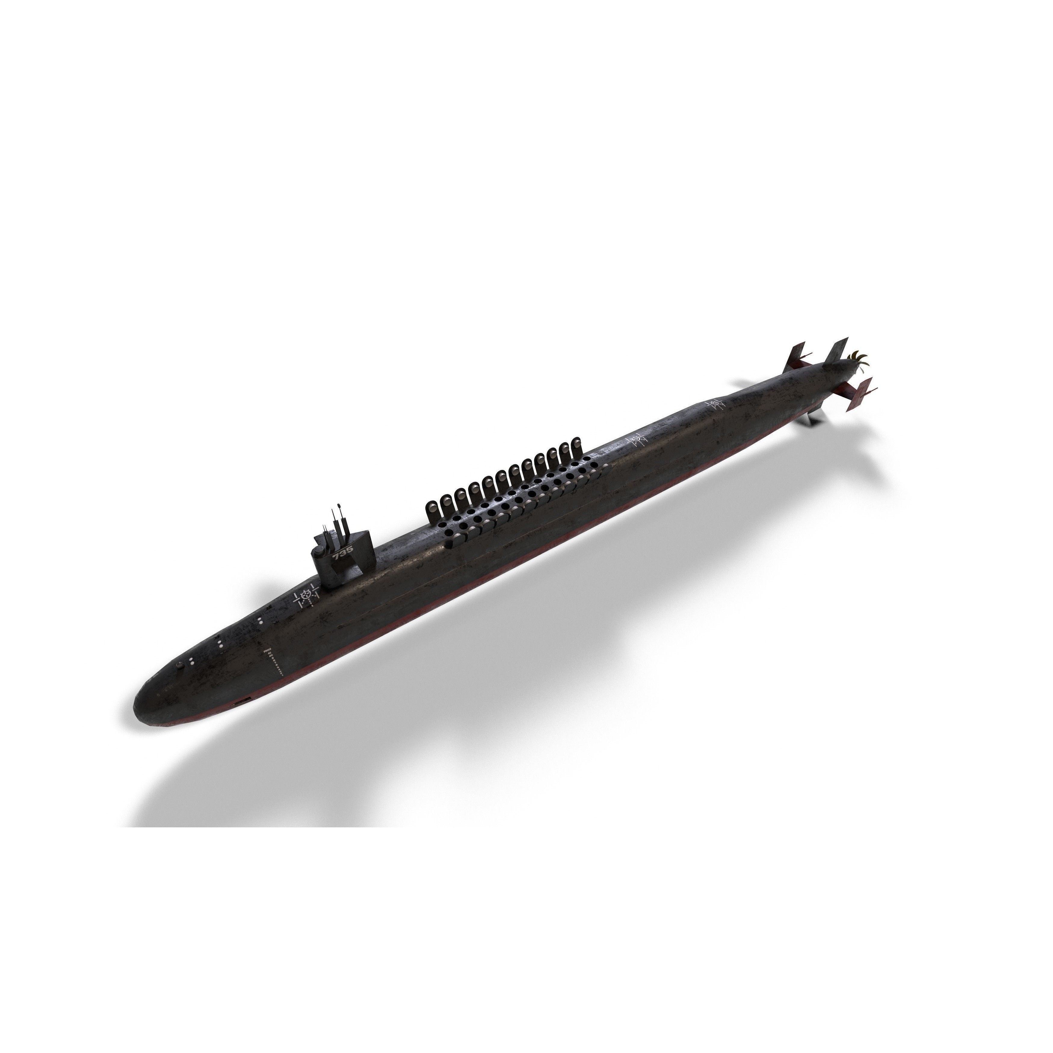 Ohio Class Submarine - Low-Poly Game-Ready 3D Model - View 21