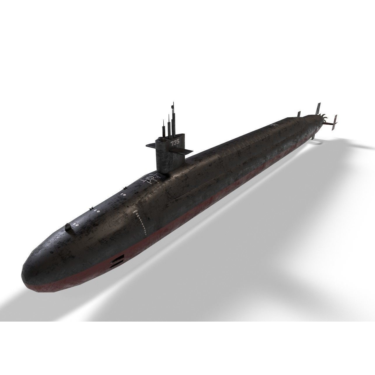 Ohio Class Submarine - Low-Poly Game-Ready 3D Model - View 3