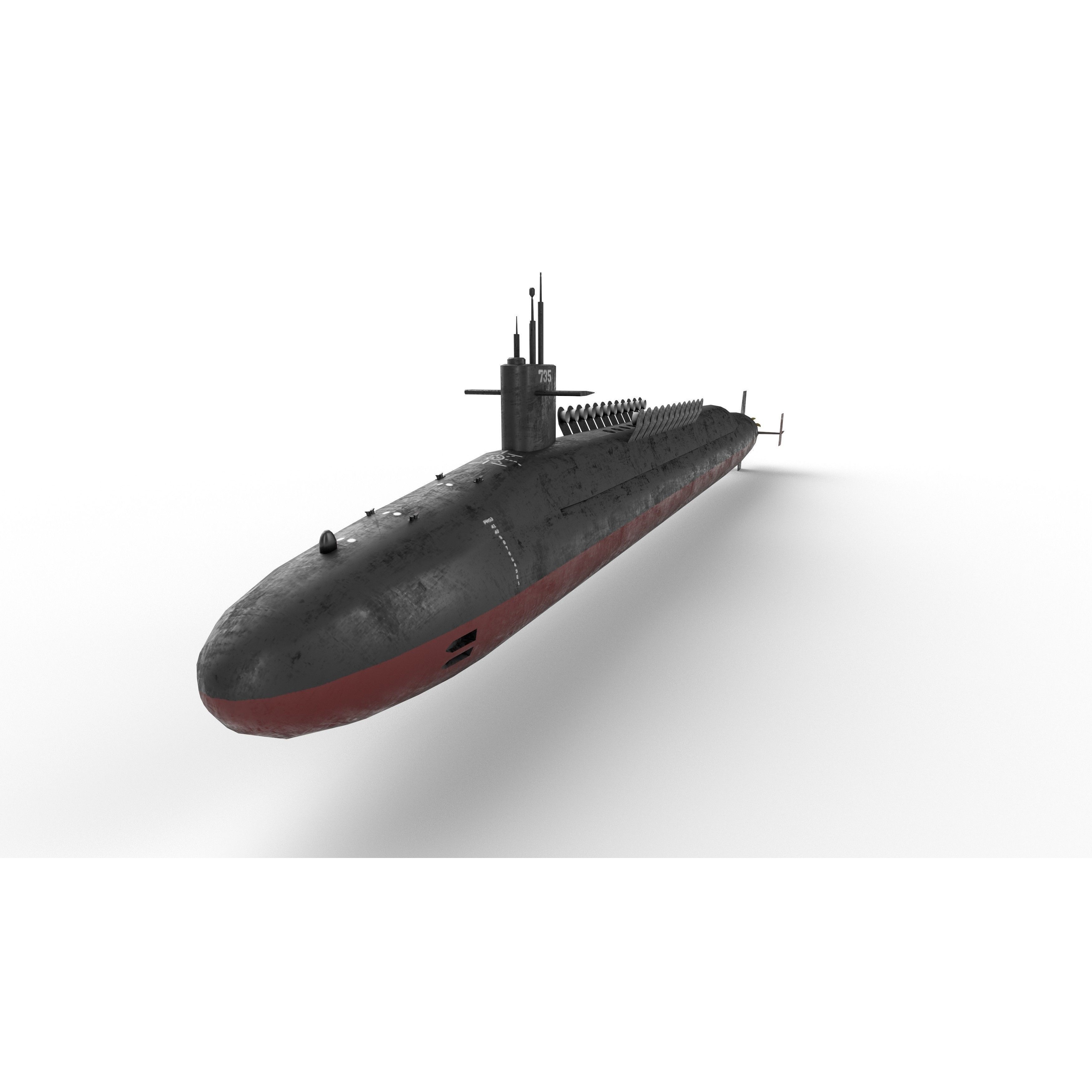 Ohio Class Submarine - Low-Poly Game-Ready 3D Model - View 5
