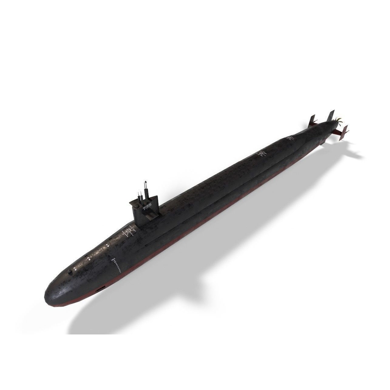 Ohio Class Submarine - Low-Poly Game-Ready 3D Model - View 9