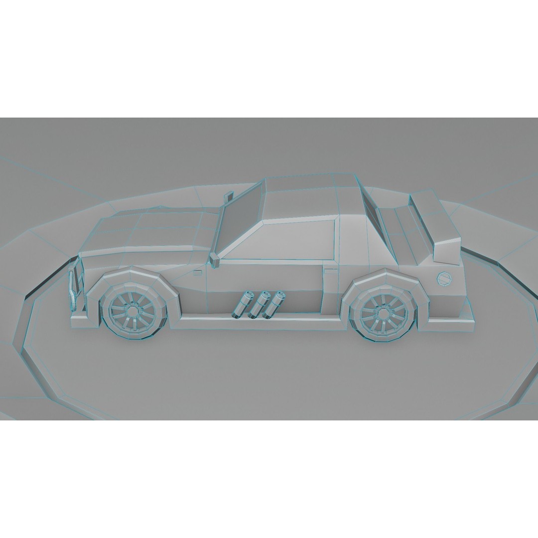 Customizable Race Car 3D Model – Low Poly Game Asset, FBX, OBJ - View 10