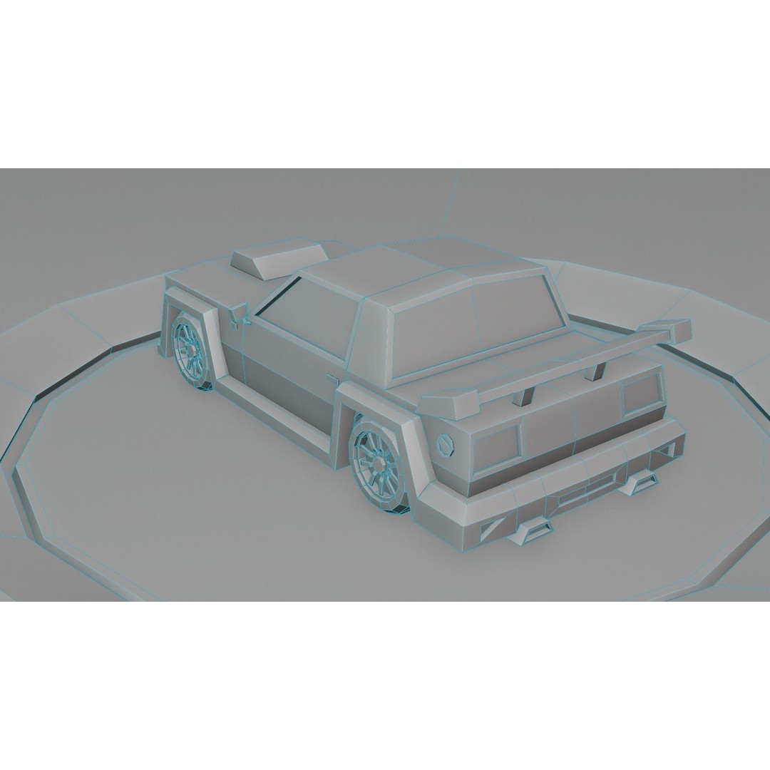 Customizable Race Car 3D Model – Low Poly Game Asset, FBX, OBJ - View 15