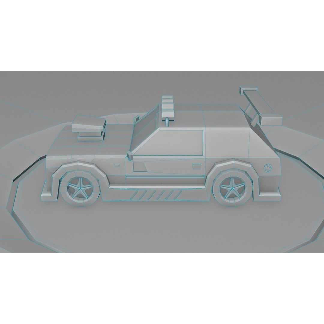 Customizable Race Car 3D Model – Low Poly Game Asset, FBX, OBJ - View 21