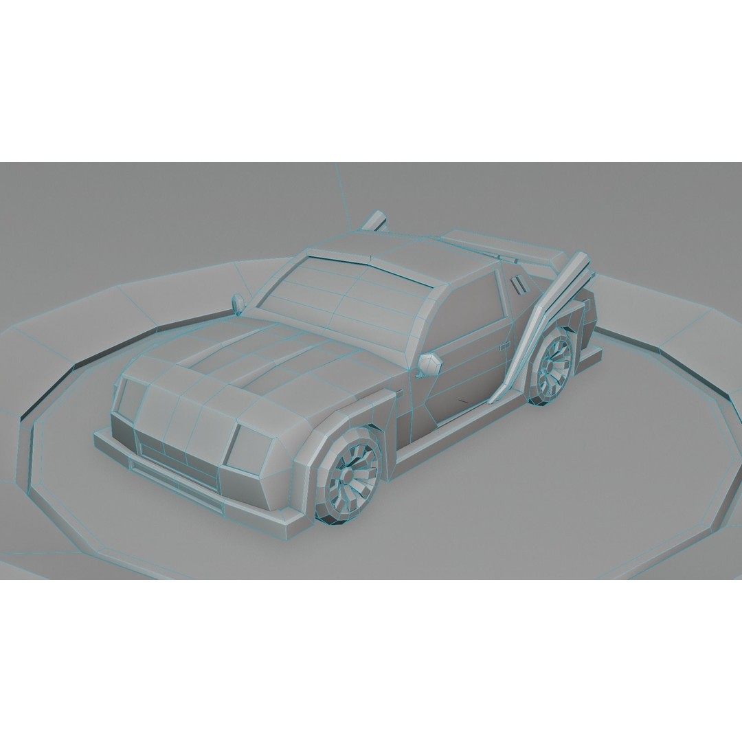 Customizable Race Car 3D Model – Low Poly Game Asset, FBX, OBJ - View 26