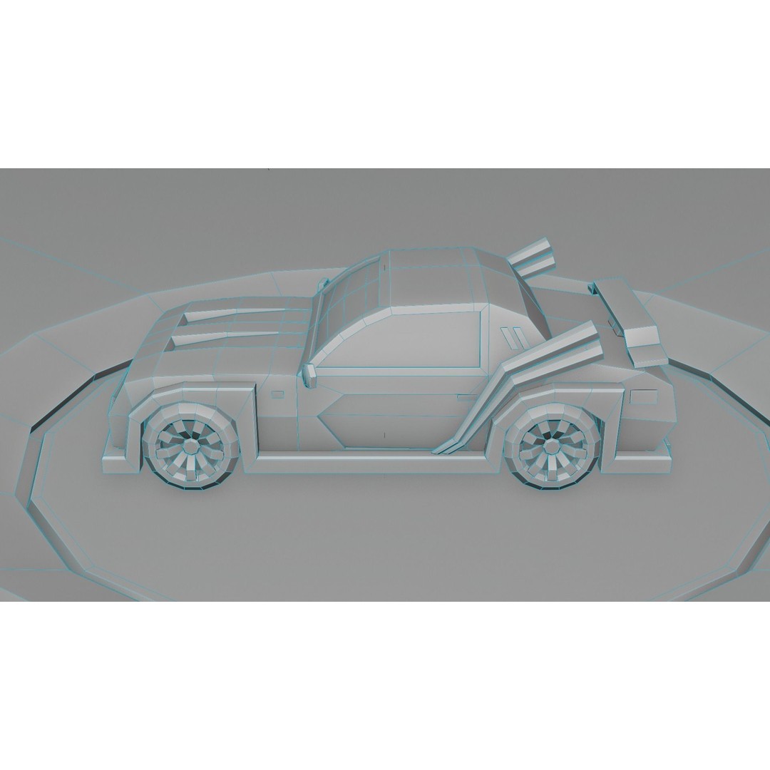 Customizable Race Car 3D Model – Low Poly Game Asset, FBX, OBJ - View 27
