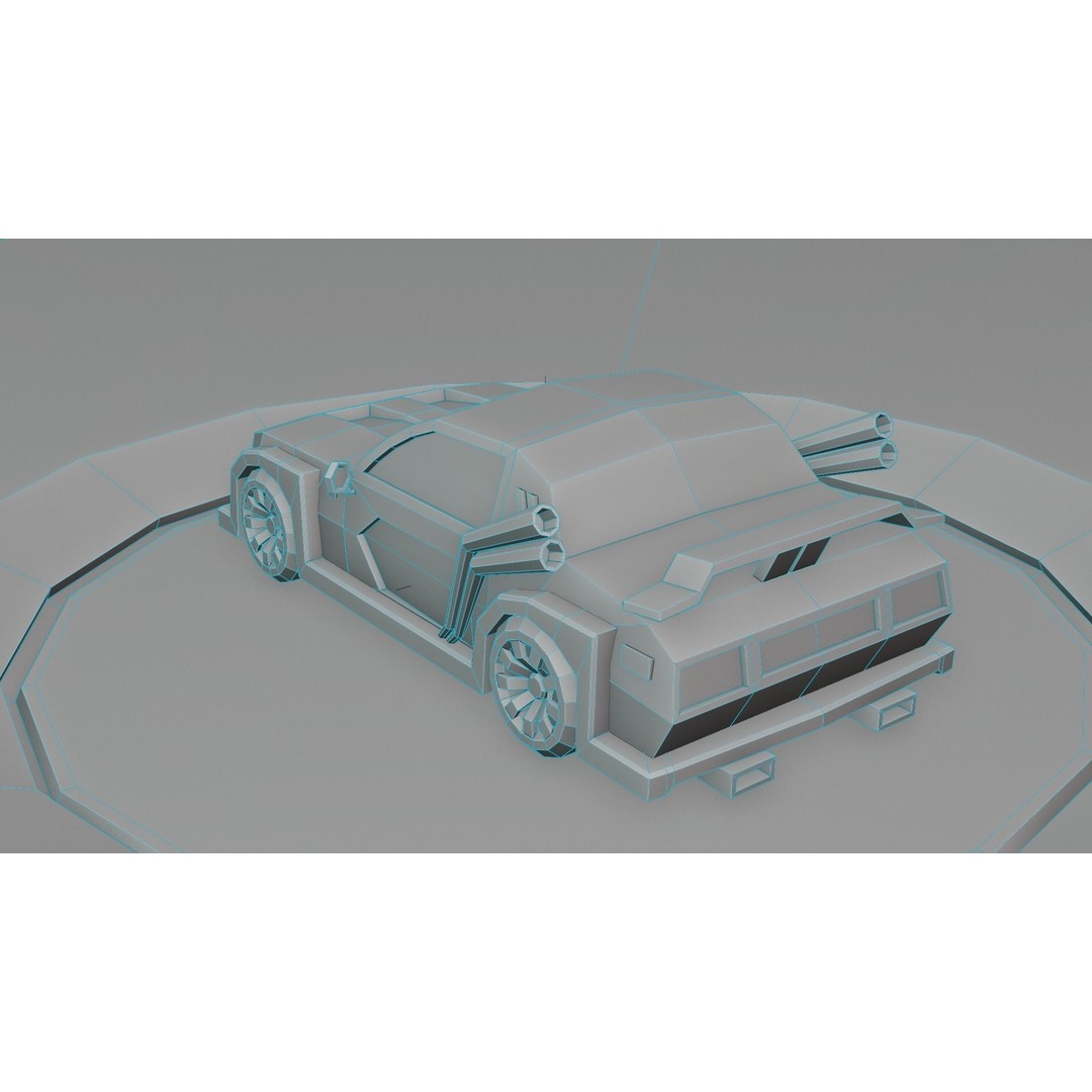 Customizable Race Car 3D Model – Low Poly Game Asset, FBX, OBJ - View 28
