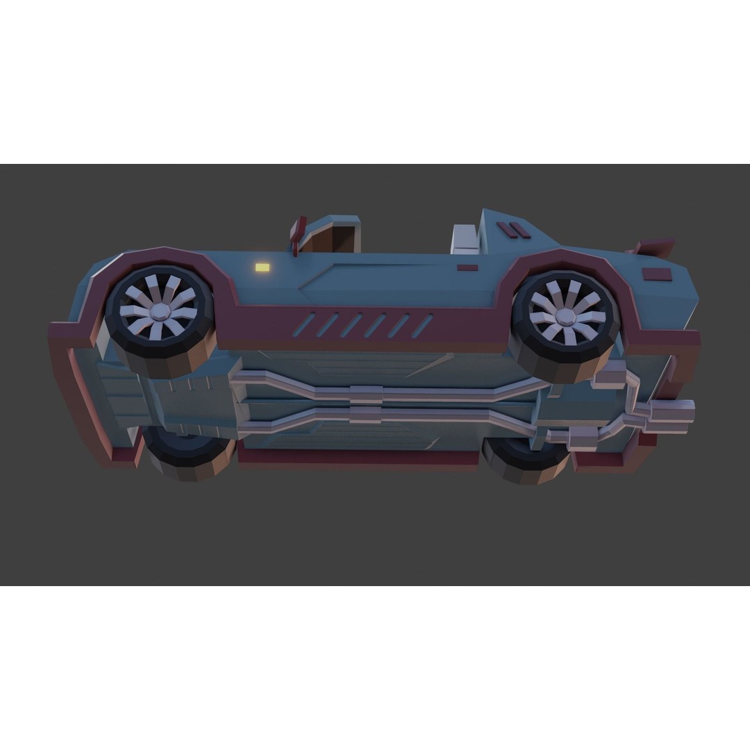 Customizable Race Car 3D Model – Low Poly Game Asset, FBX, OBJ - View 29