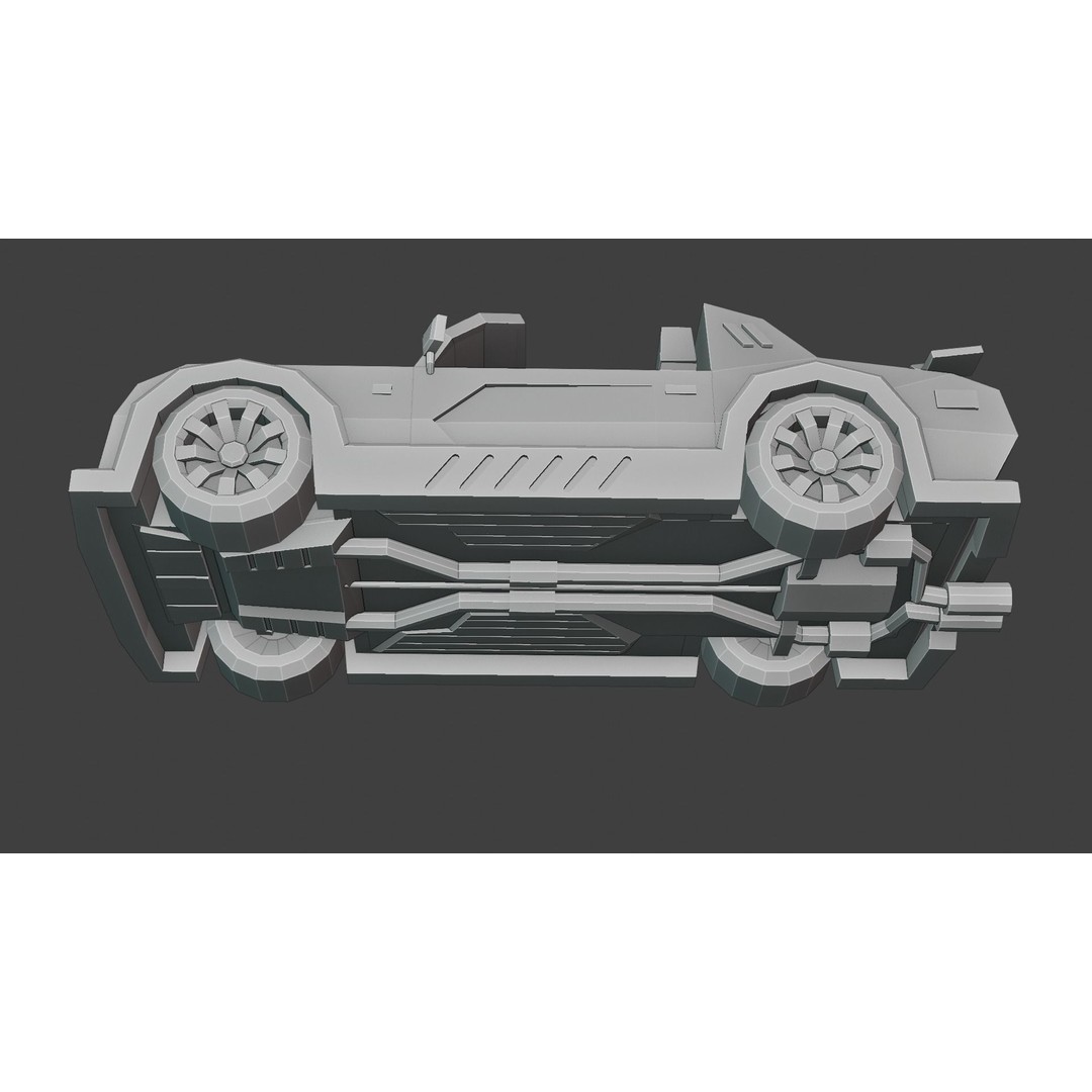 Customizable Race Car 3D Model – Low Poly Game Asset, FBX, OBJ - View 30