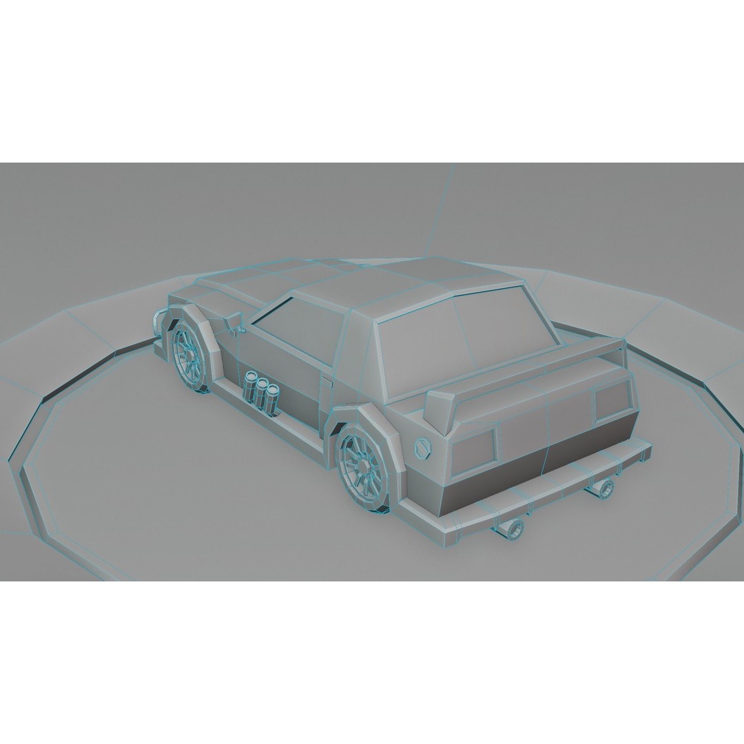 Customizable Race Car 3D Model – Low Poly Game Asset, FBX, OBJ - View 9