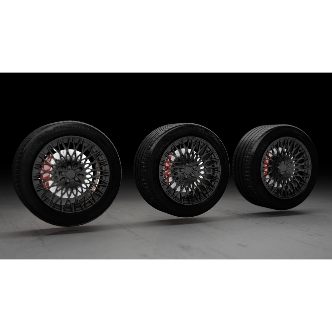 Realistic Rim and Tire 3D Model – Low Poly, Game Ready, Blender, FBX, OBJ - View 10