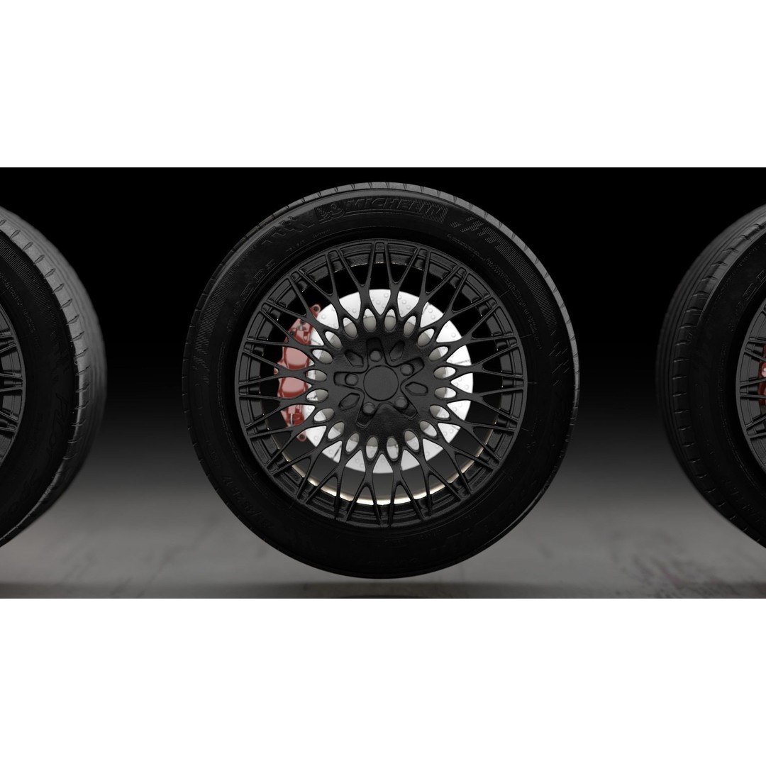 Realistic Rim and Tire 3D Model – Low Poly, Game Ready, Blender, FBX, OBJ - View 11