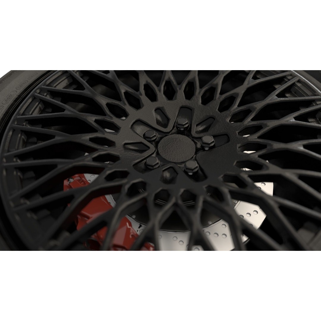 Realistic Rim and Tire 3D Model – Low Poly, Game Ready, Blender, FBX, OBJ - View 13