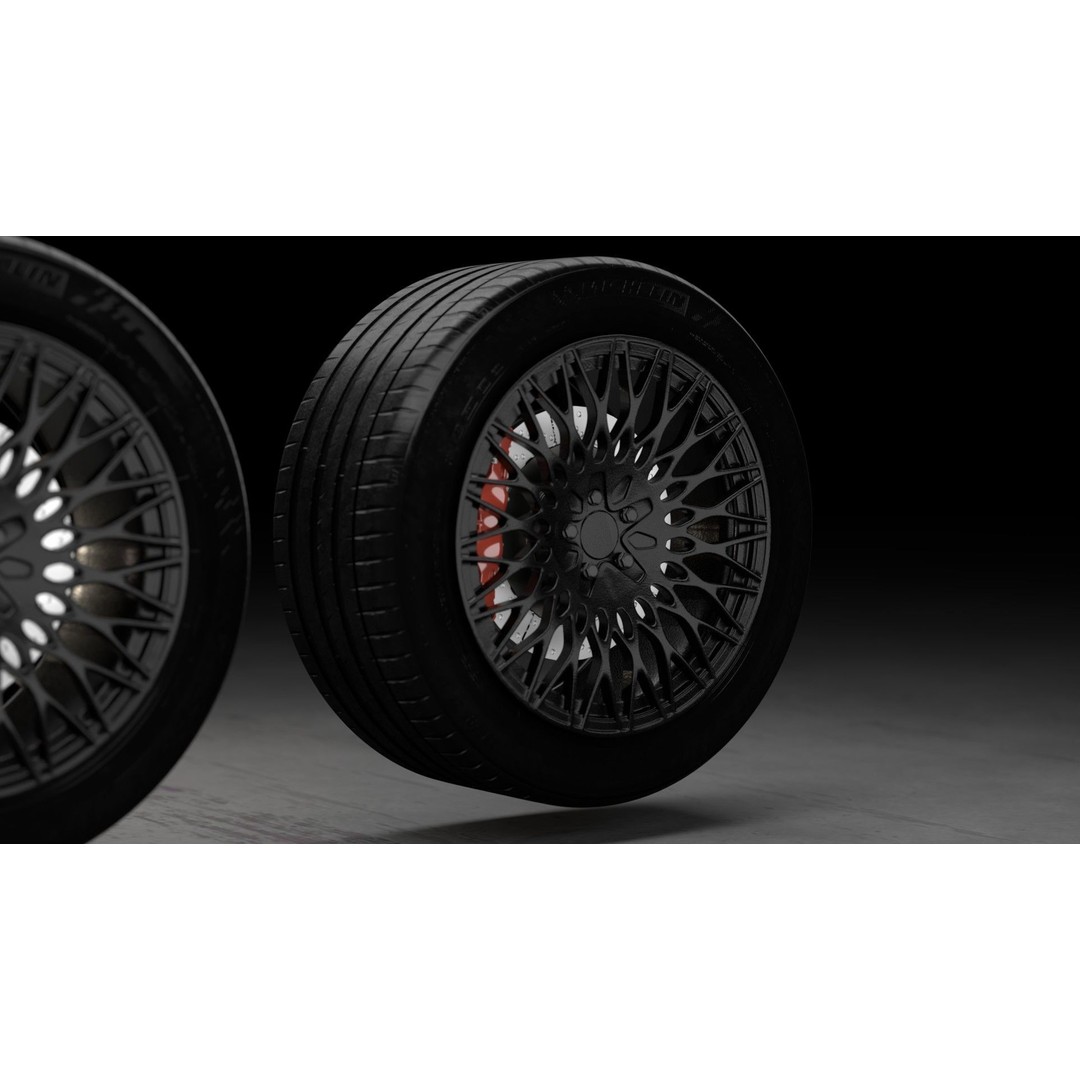 Realistic Rim and Tire 3D Model – Low Poly, Game Ready, Blender, FBX, OBJ - View 14