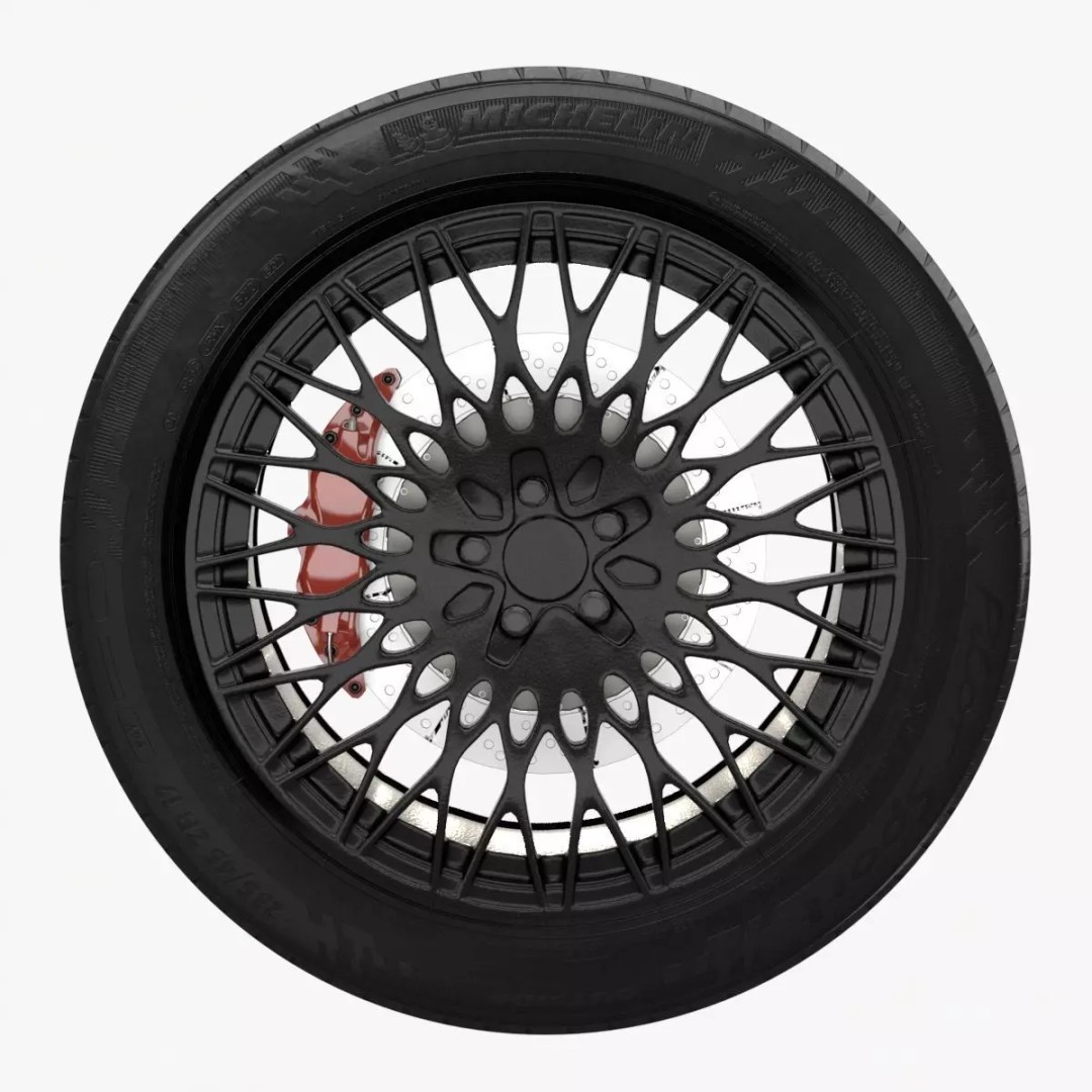 Realistic Rim and Tire 3D Model – Low Poly, Game Ready, Blender, FBX, OBJ - View 2