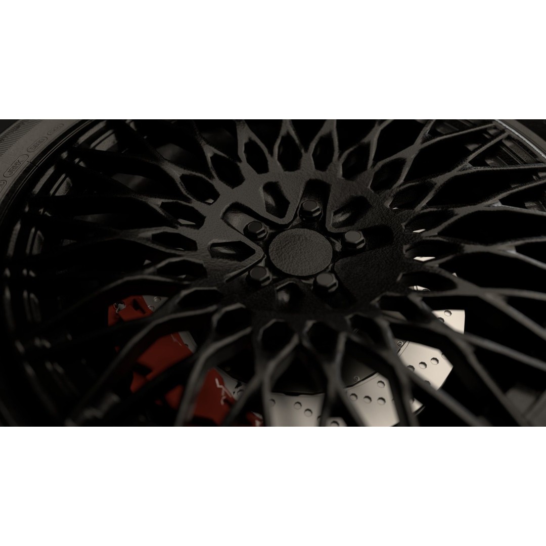 Realistic Rim and Tire 3D Model – Low Poly, Game Ready, Blender, FBX, OBJ - View 6