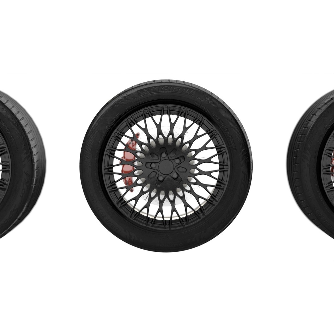 Realistic Rim and Tire 3D Model – Low Poly, Game Ready, Blender, FBX, OBJ - View 7