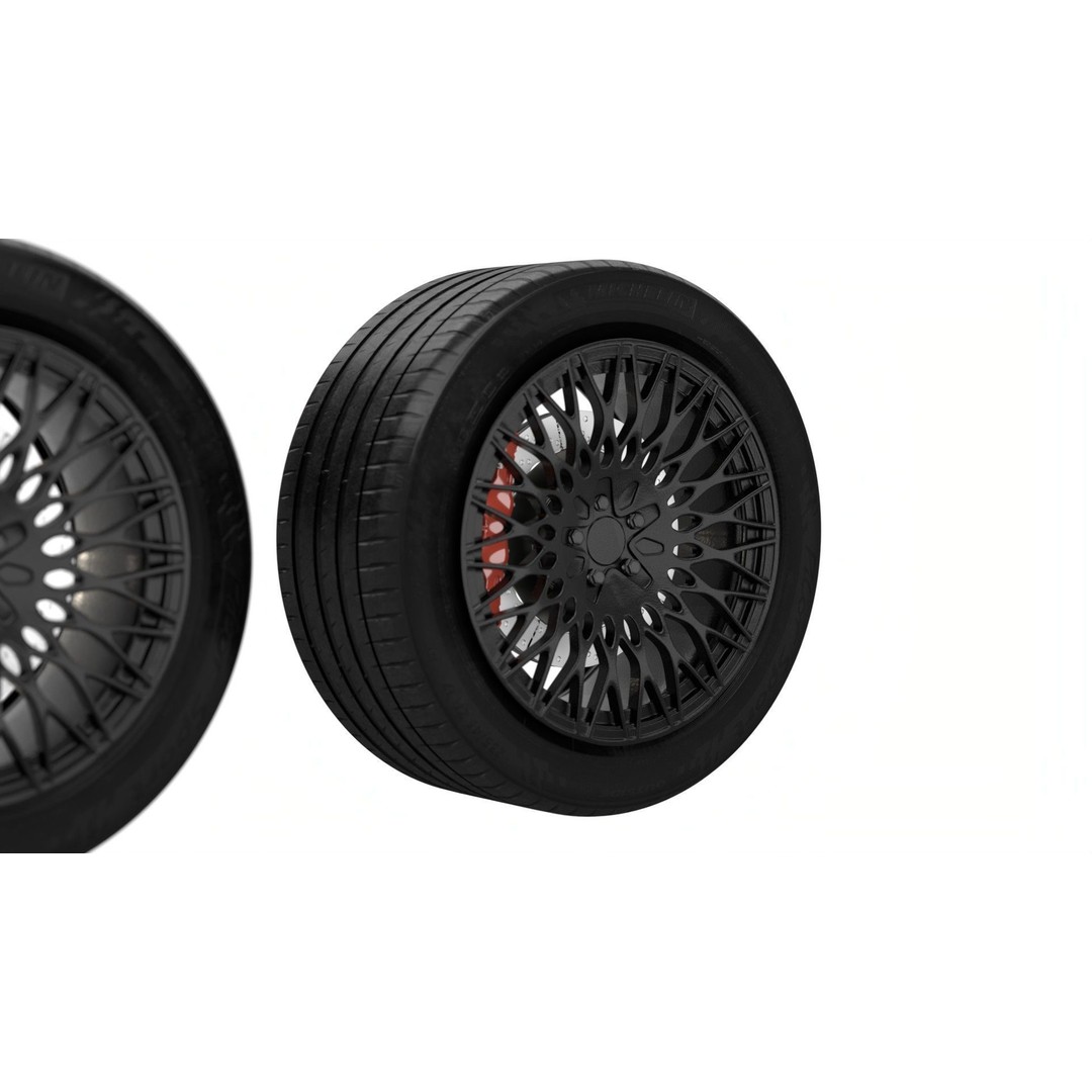 Realistic Rim and Tire 3D Model – Low Poly, Game Ready, Blender, FBX, OBJ - View 8