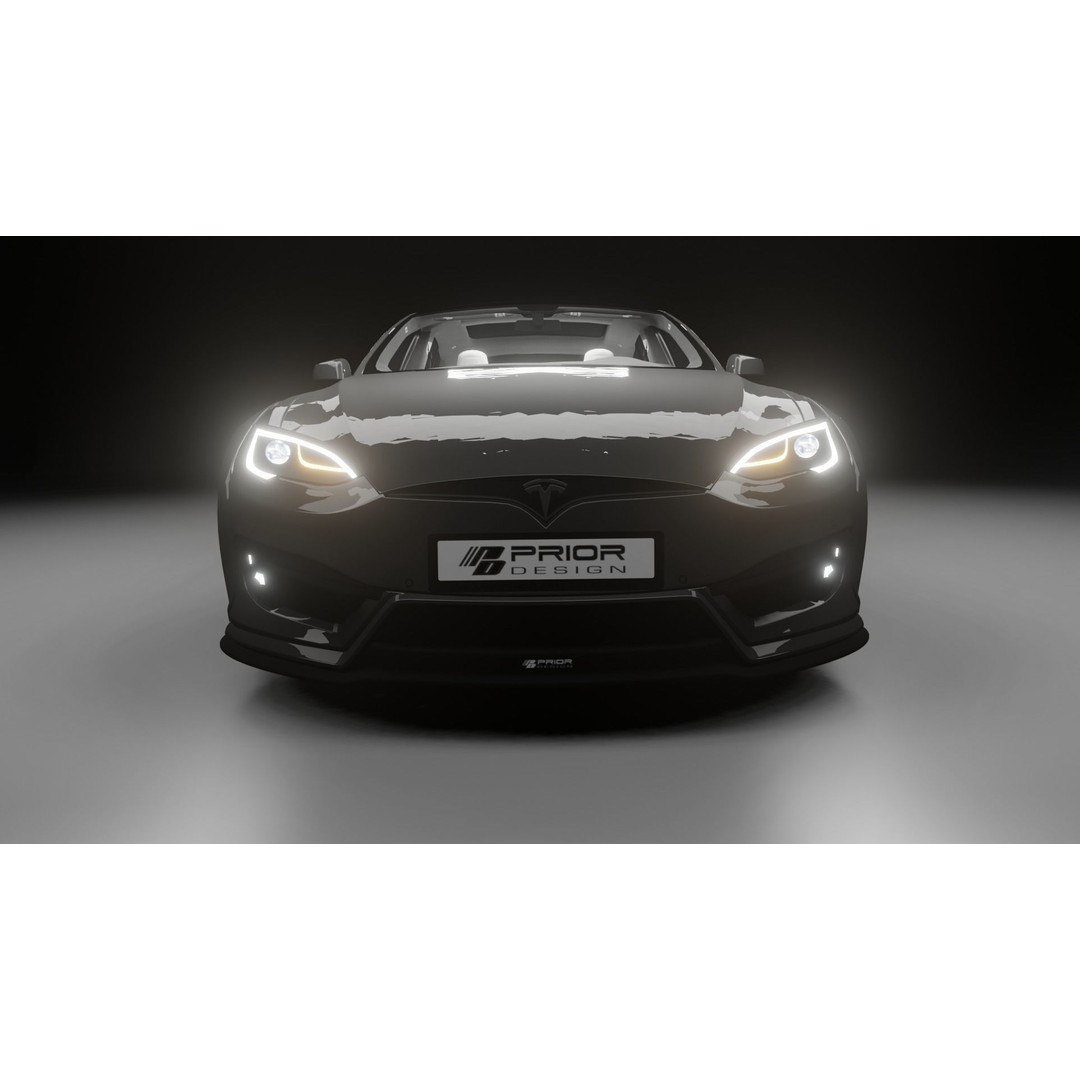 Tesla Model S 3D Model – Low Poly Rigged Game Asset, FBX, OBJ - View 5