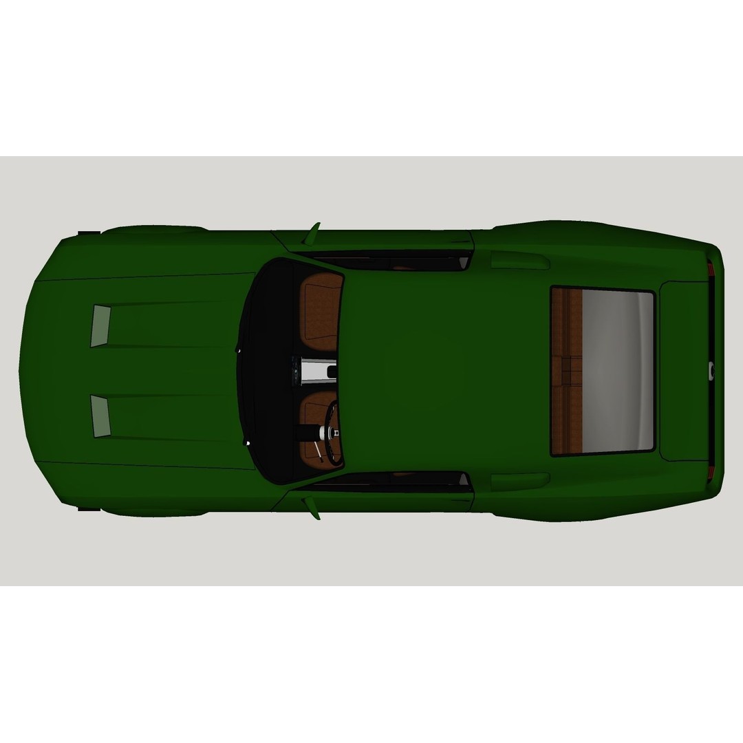 Mustang 1968 Low Poly 3D Model – Classic Car Game Asset, FBX