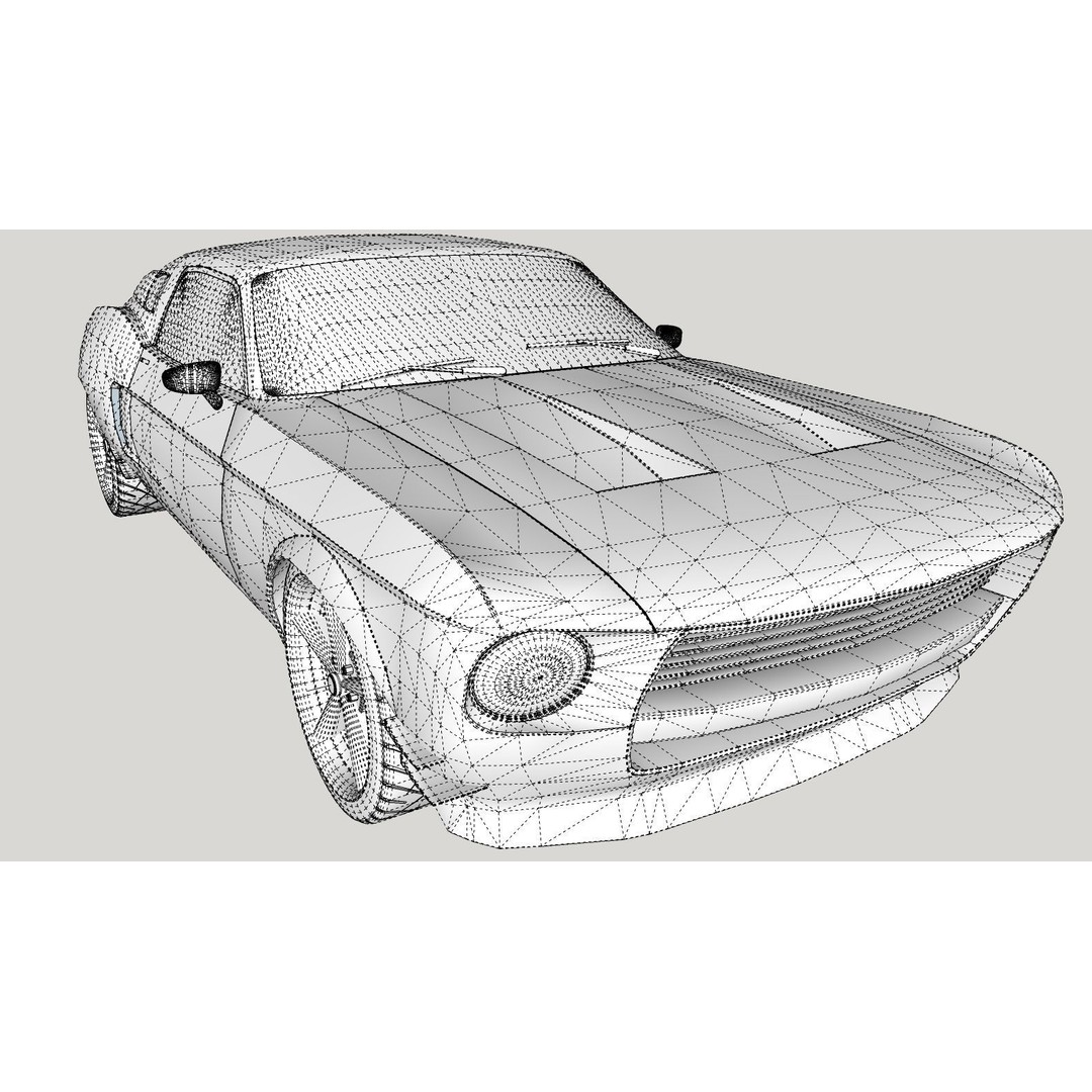 Mustang 1968 Low Poly 3D Model – Classic Car Game Asset, FBX - View 12