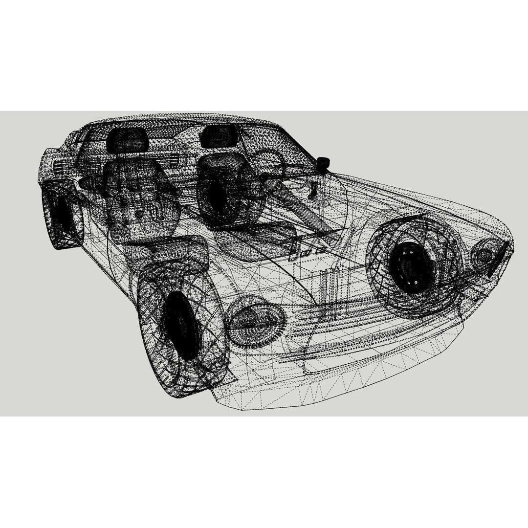 Mustang 1968 Low Poly 3D Model – Classic Car Game Asset, FBX - View 13