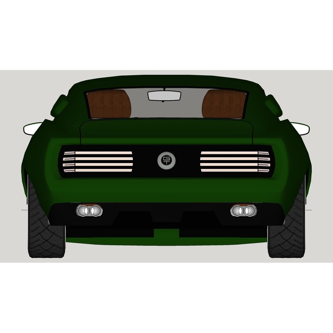 Mustang 1968 Low Poly 3D Model – Classic Car Game Asset, FBX - View 16