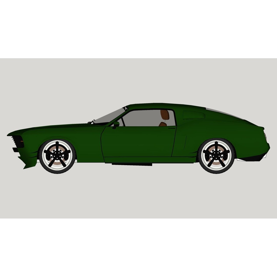 Mustang 1968 Low Poly 3D Model – Classic Car Game Asset, FBX - View 17