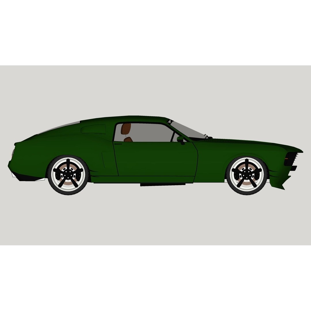 Mustang 1968 Low Poly 3D Model – Classic Car Game Asset, FBX - View 18
