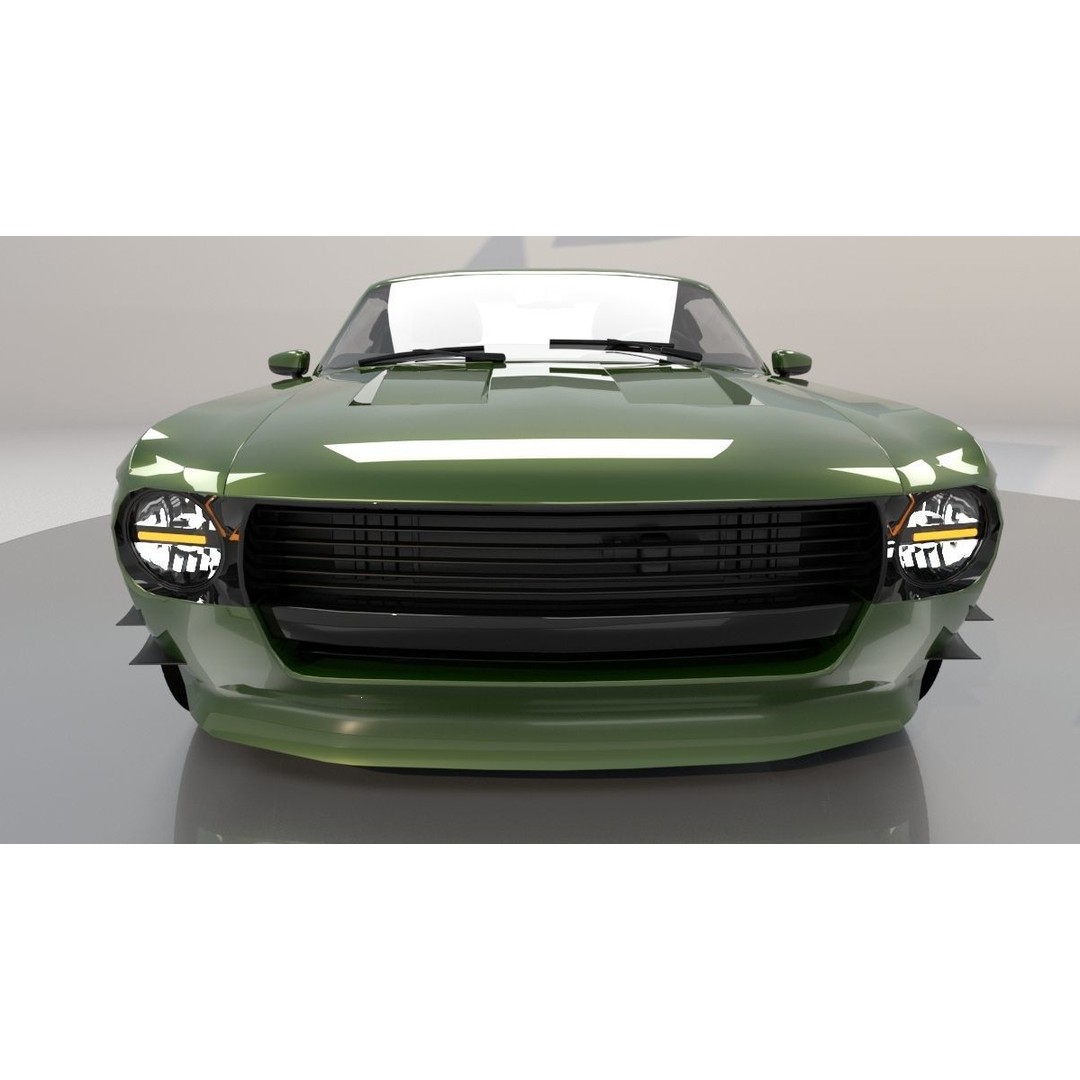 Mustang 1968 Low Poly 3D Model – Classic Car Game Asset, FBX - View 5