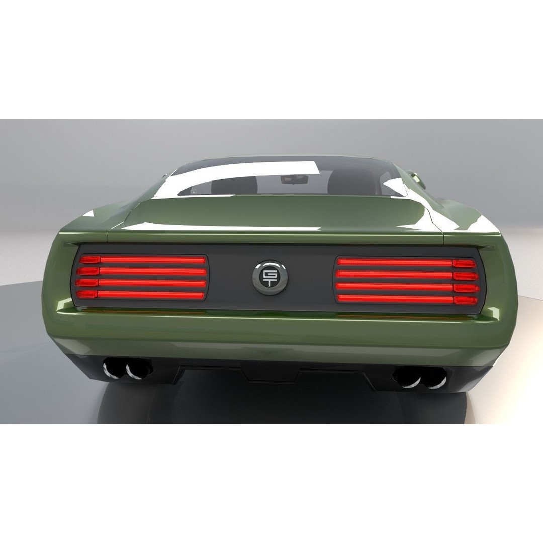 Mustang 1968 Low Poly 3D Model – Classic Car Game Asset, FBX - View 6