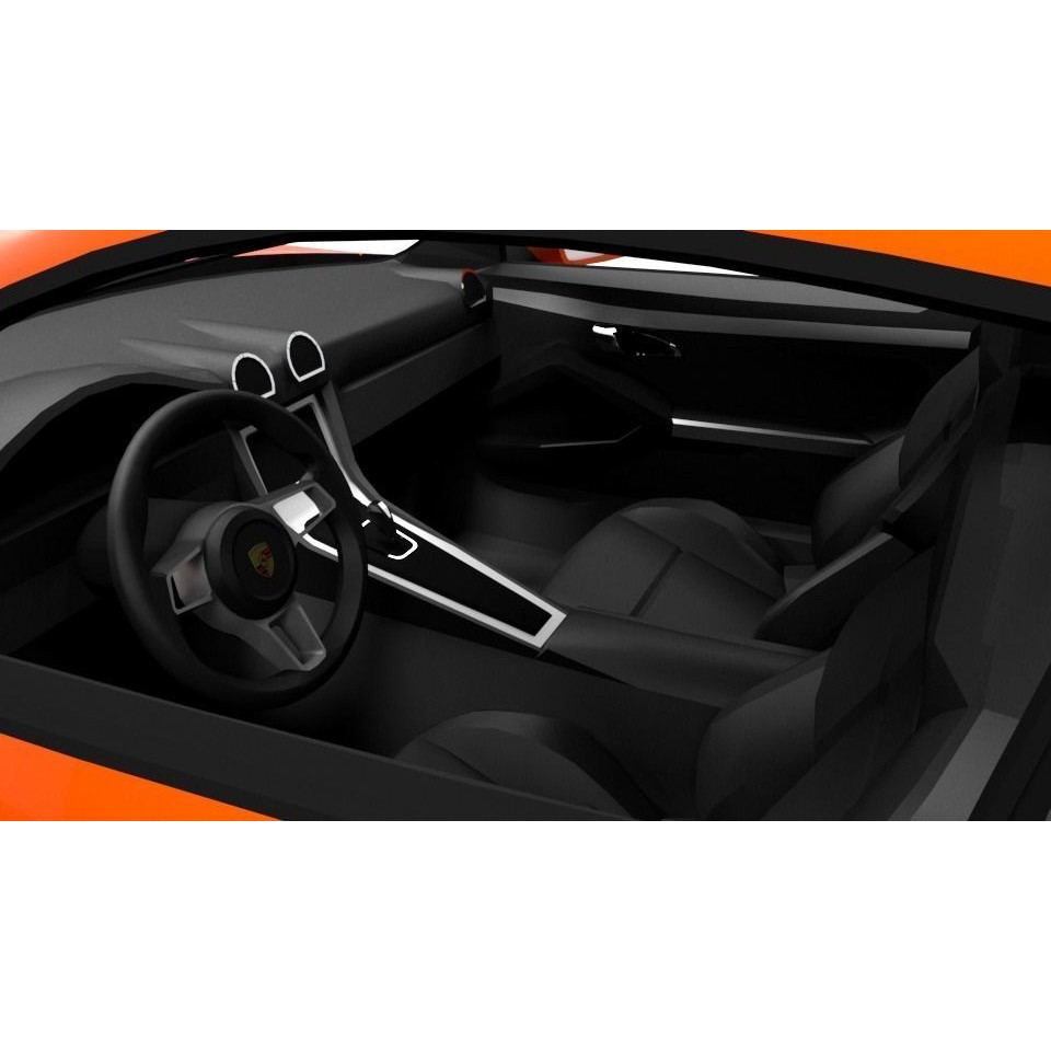 Porsche Cayman 2017 3D Model – Low Poly Game Asset, FBX - View 10