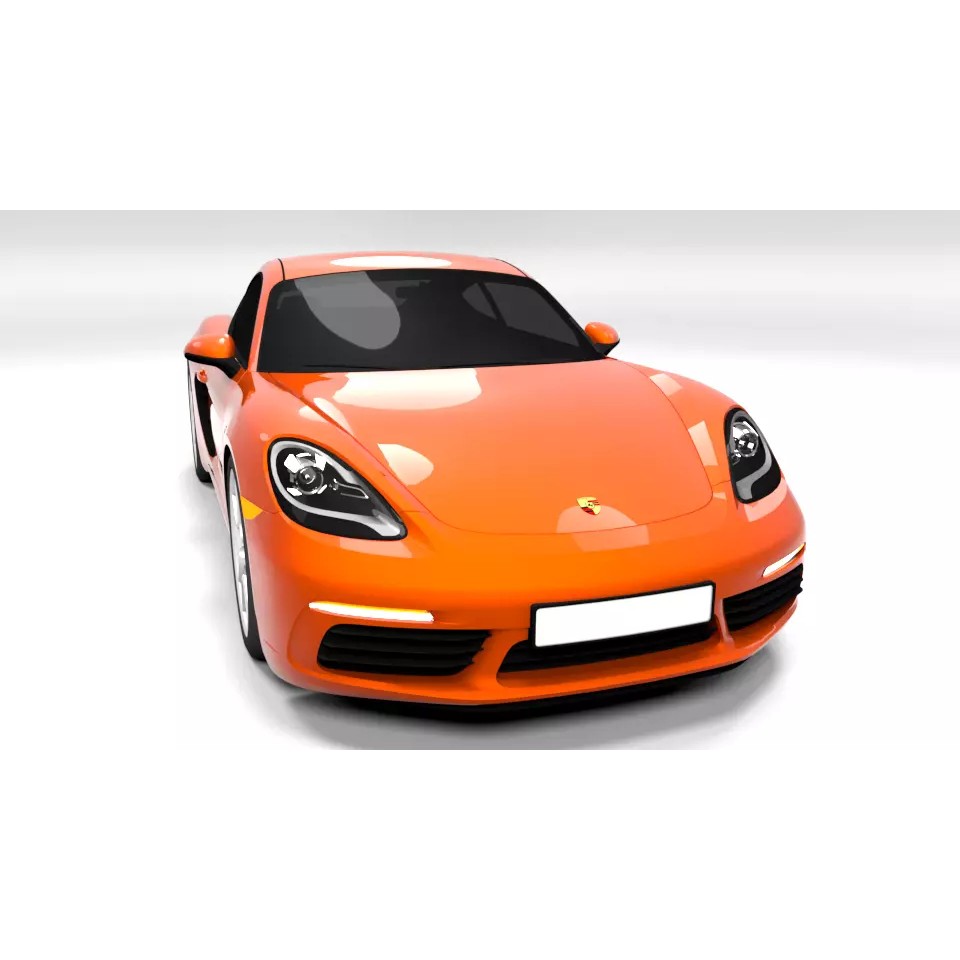 Porsche Cayman 2017 3D Model – Low Poly Game Asset, FBX - View 2