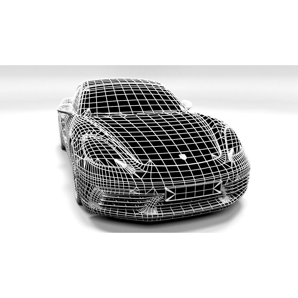 Porsche Cayman 2017 3D Model – Low Poly Game Asset, FBX - View 3