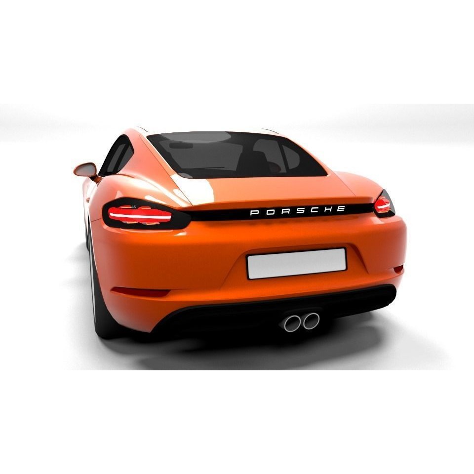 Porsche Cayman 2017 3D Model – Low Poly Game Asset, FBX - View 4