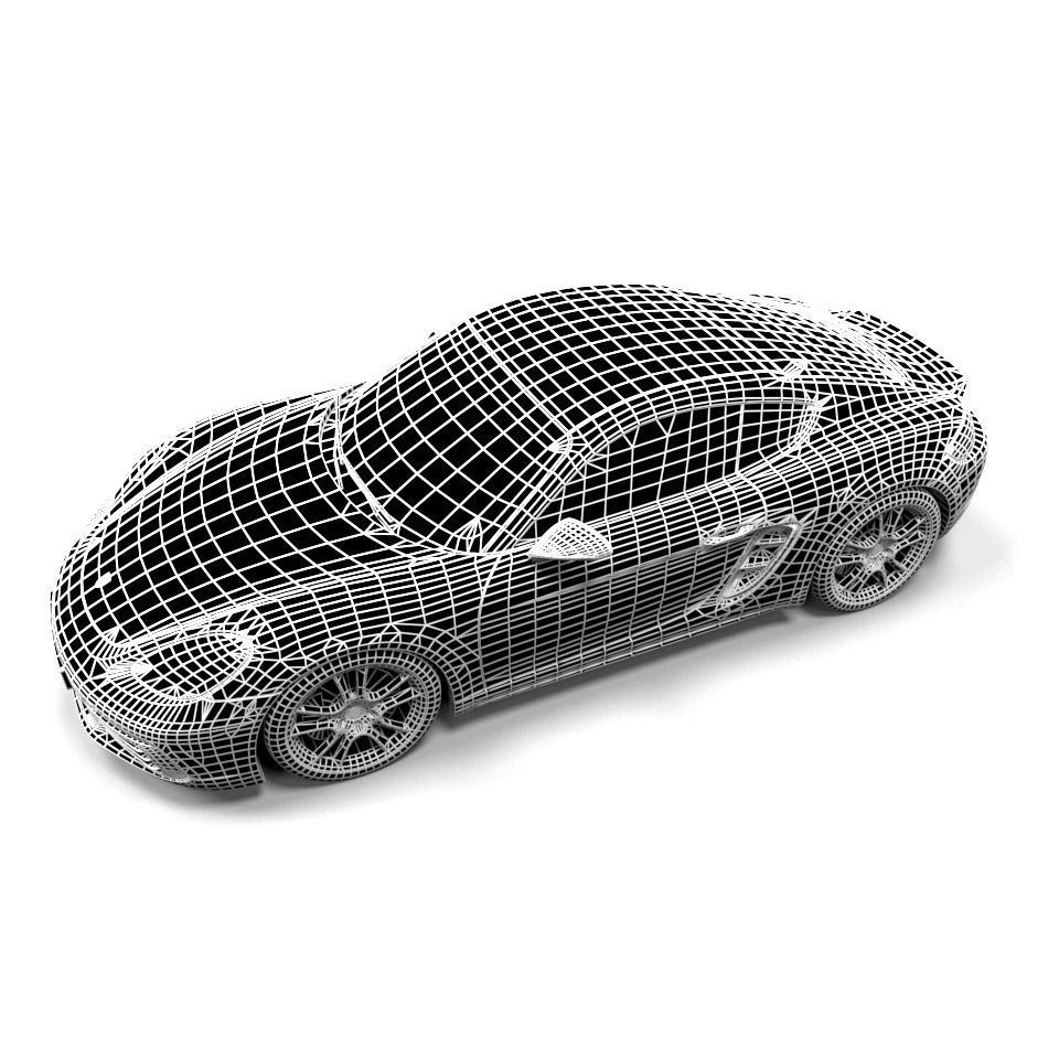 Porsche Cayman 2017 3D Model – Low Poly Game Asset, FBX - View 7