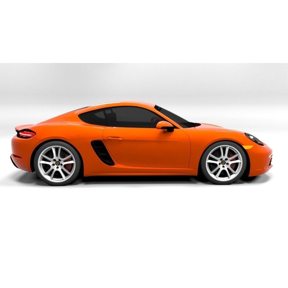 Porsche Cayman 2017 3D Model – Low Poly Game Asset, FBX - View 8