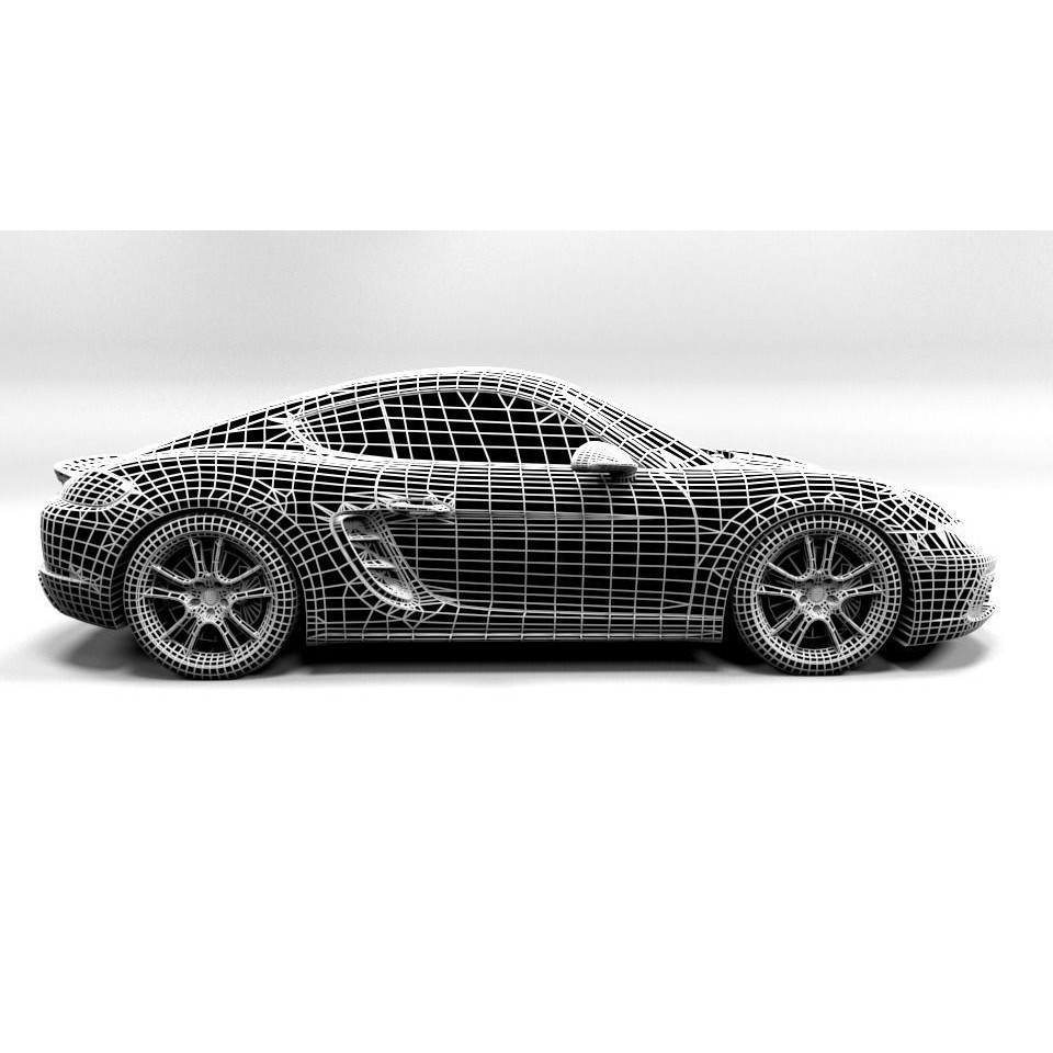 Porsche Cayman 2017 3D Model – Low Poly Game Asset, FBX - View 9