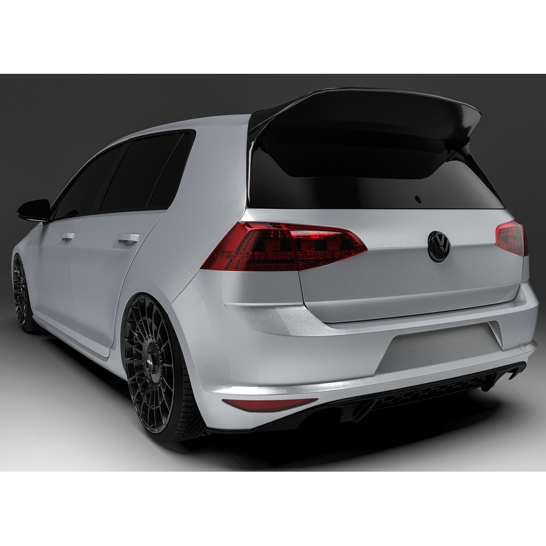 Volkswagen Golf MK7 3D Model – Modified Low Poly Game Asset, FBX, OBJ - View 10