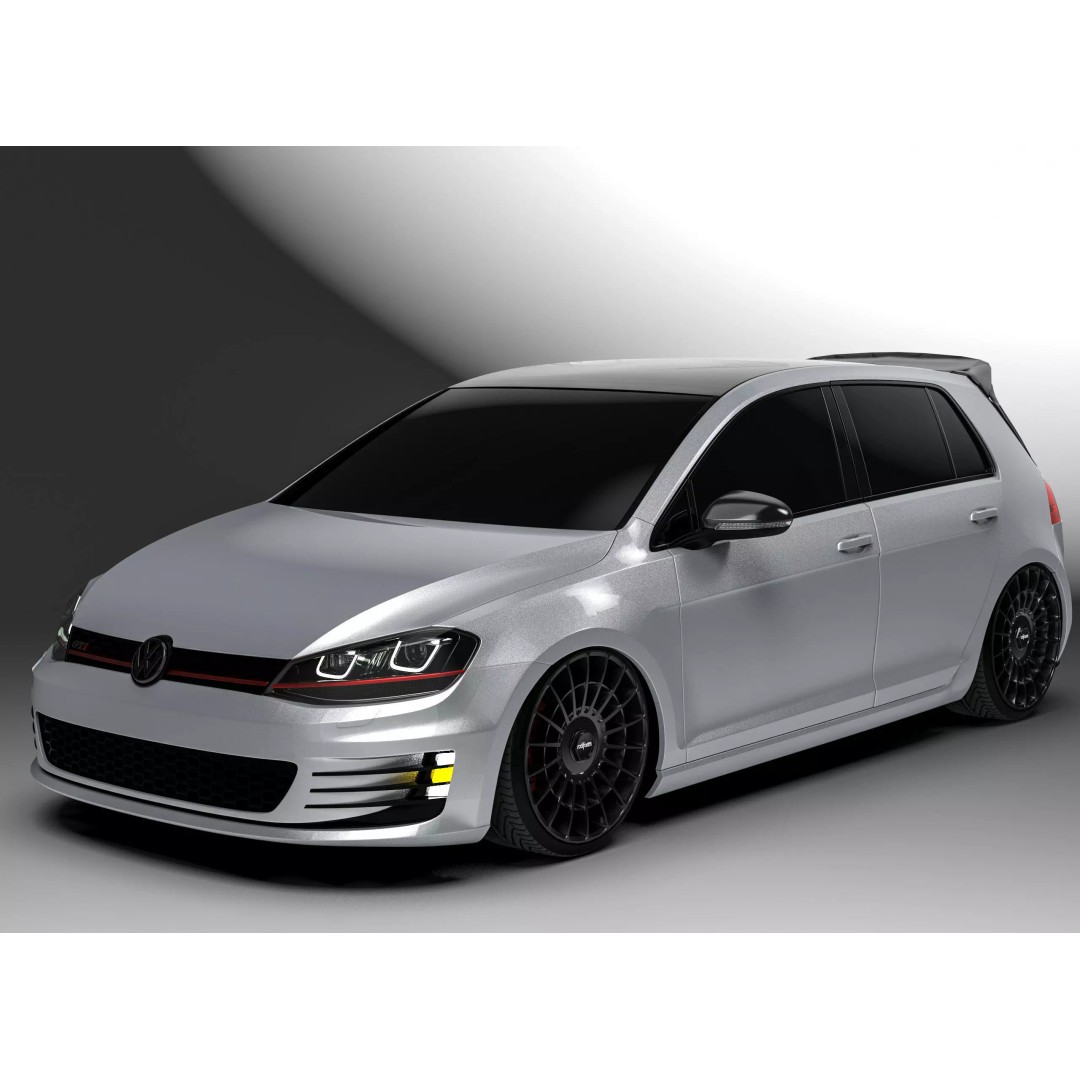 Volkswagen Golf MK7 3D Model – Modified Low Poly Game Asset, FBX, OBJ - View 2