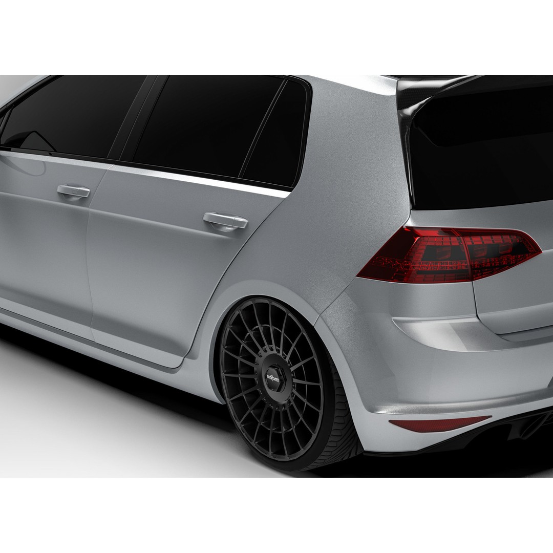 Volkswagen Golf MK7 3D Model – Modified Low Poly Game Asset, FBX, OBJ - View 7