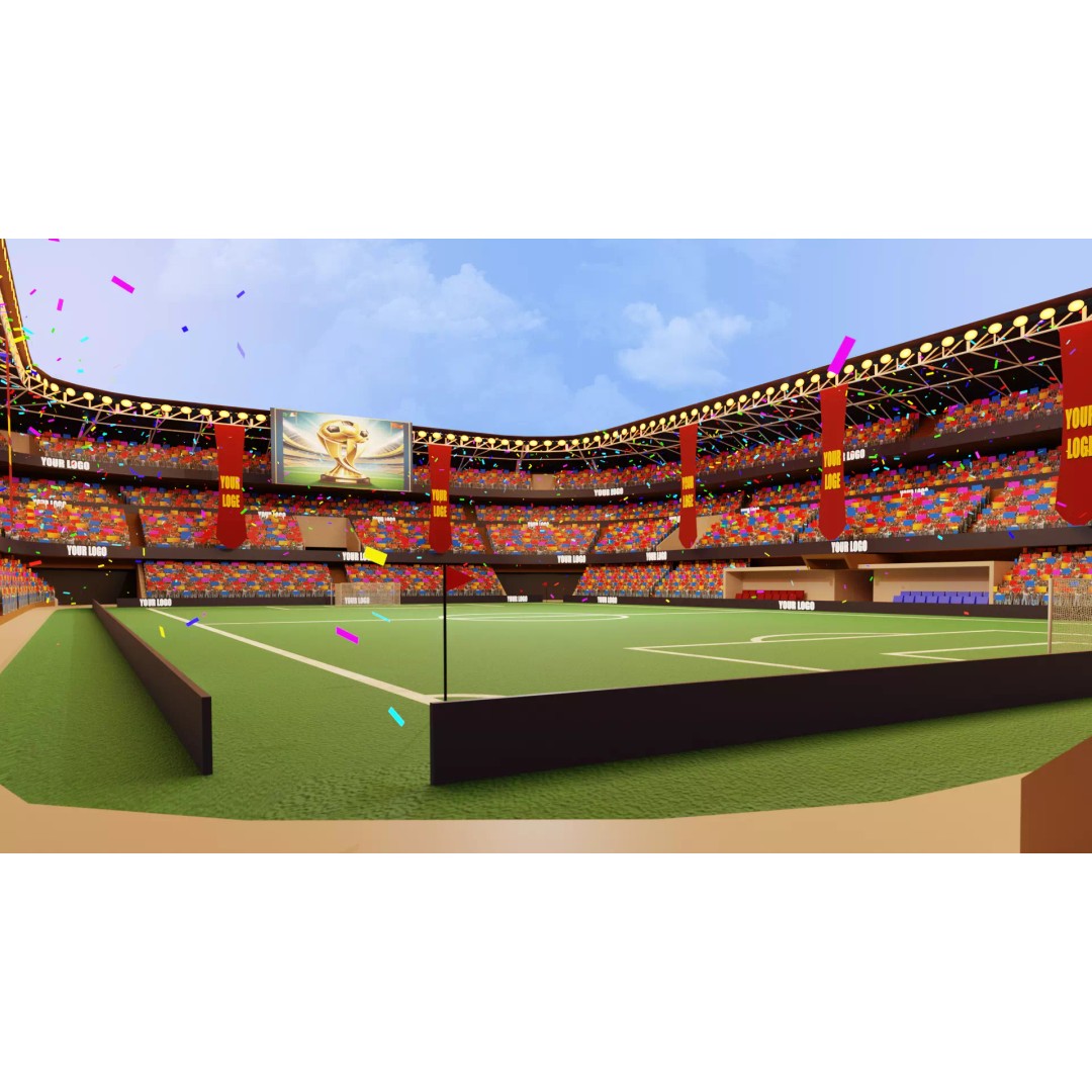 Football Stadium 3D Model – Low Poly Game Ready Asset, FBX, Unity - View 2