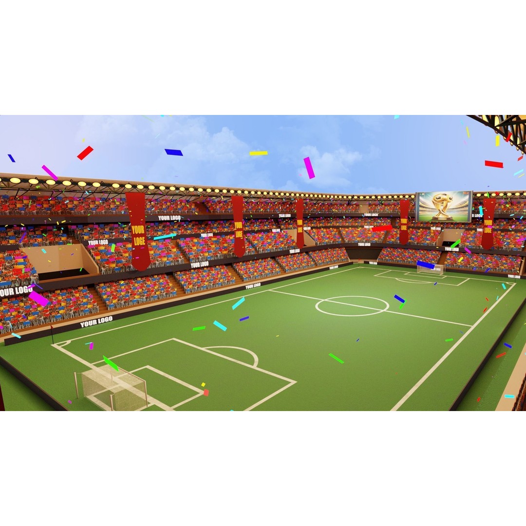 Football Stadium 3D Model – Low Poly Game Ready Asset, FBX, Unity - View 4