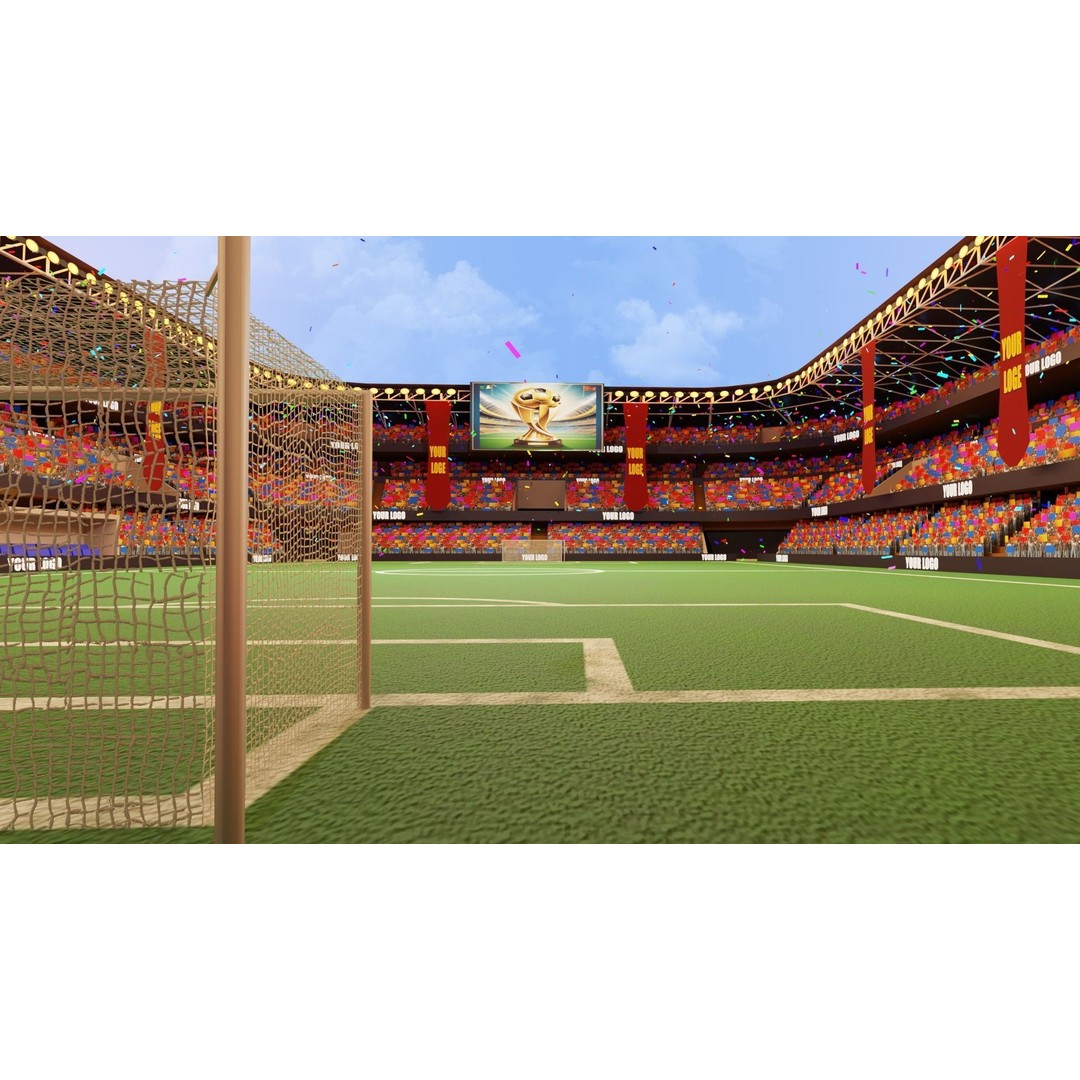 Football Stadium 3D Model – Low Poly Game Ready Asset, FBX, Unity - View 6