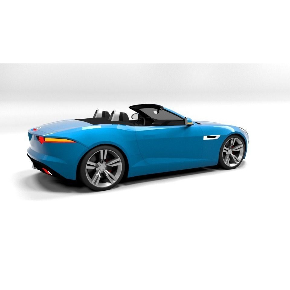Jaguar F-Type Cabrio 3D Model – Low Poly Game Asset, FBX - View 6