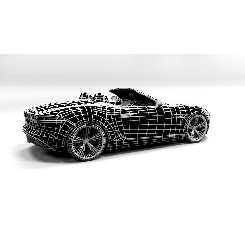 Jaguar F-Type Cabrio 3D Model – Low Poly Game Asset, FBX - View 7